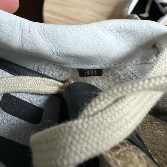 P448 Bali Platform Low Top Leather Lace Up Sneakers Beige Womens Size 38 NEW - Picture 8 of 8